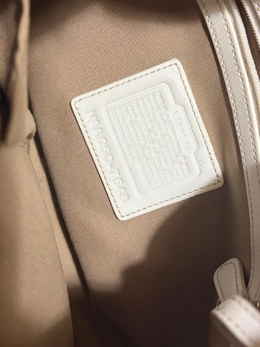 Coach White Leather Shoulder Hobo with Buckle Accent